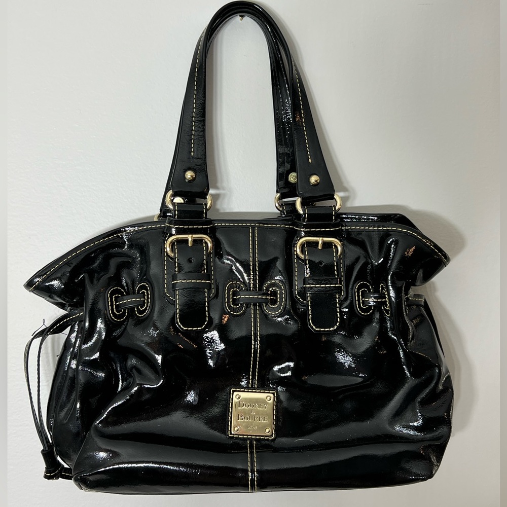 Like new Dooney and Burke black patent handbag